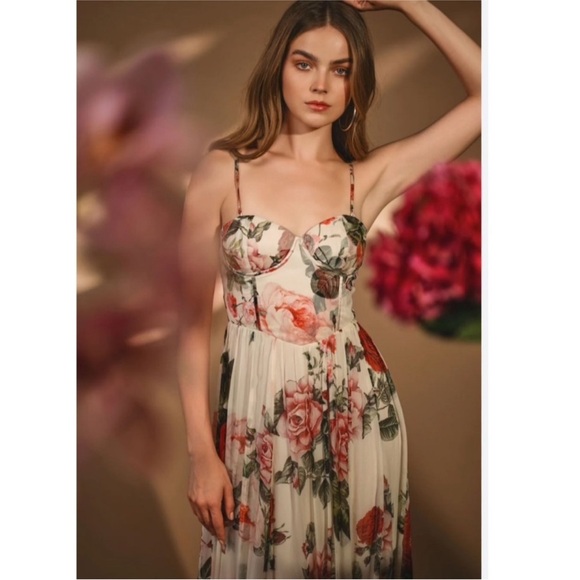 Hemant & Nandita Naaz Floral Corset Maxi Dress - Picture 4 of 13